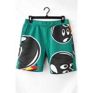 The Hundreds Heavyweight Graphic Sweat Shorts Green Bomb Logo Size M